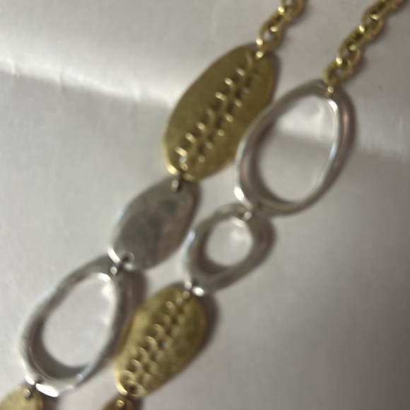 Lucky Brand Two Toned Geo Design Long Necklace - Picture 3 of 5